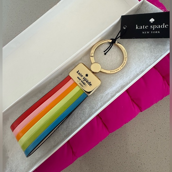 kate spade Accessories - Kate Spade MSRP $99 rainbow, keychain bag charm key, ring, key fob NWT